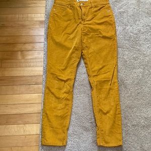 Old navy rockstar, super skinny, high rise, yellow corduroys